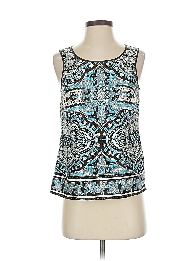 Pre-owned Ann Taylor Factory Sleeveless Blouse In Blue