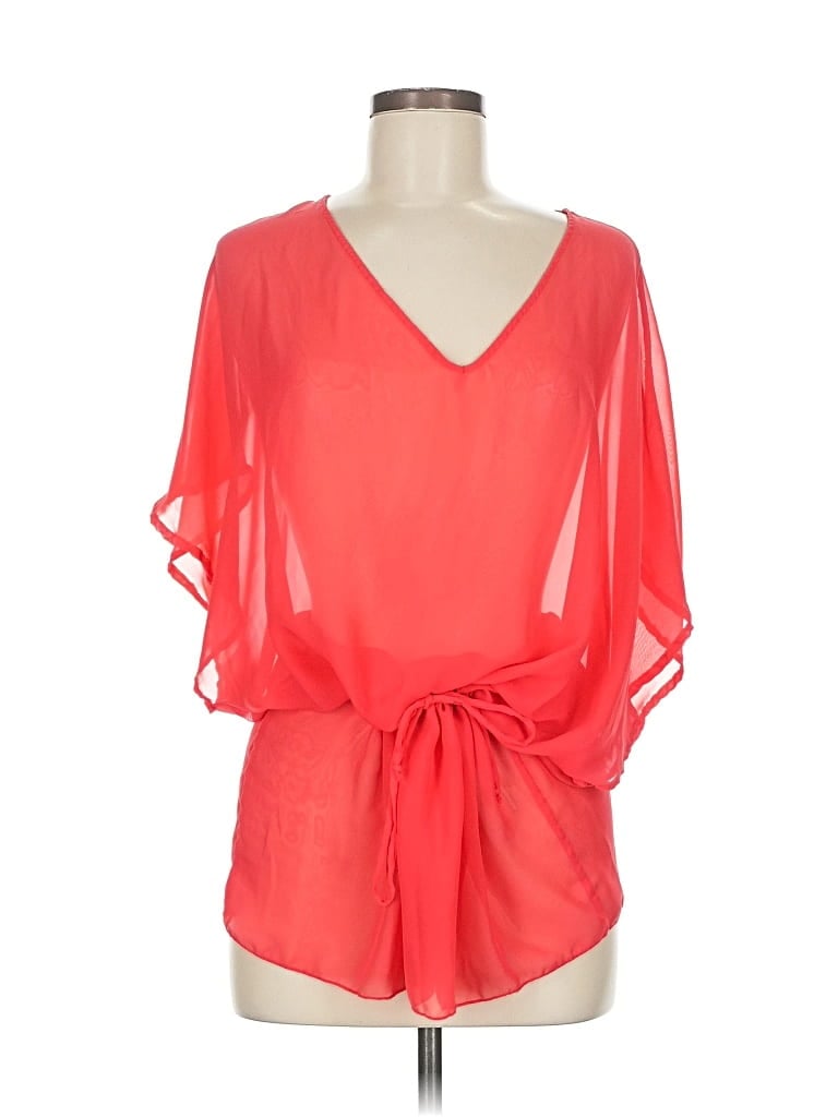 Pre-owned Elan Beach 3/4 Sleeve T-shirt In Red