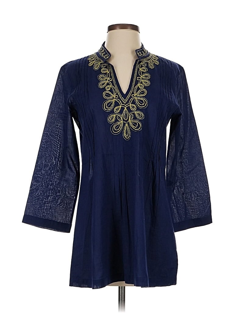 Pre-owned Lilly Pulitzer 3/4 Sleeve Blouse In Blue