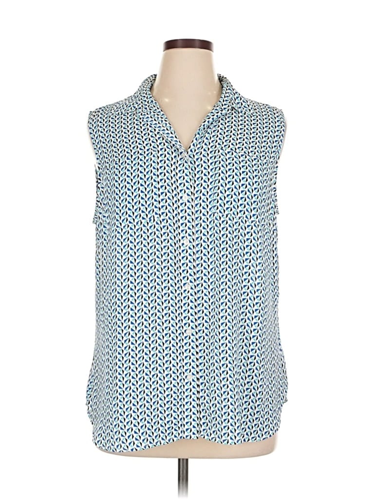 Pre-owned Talbots Outlet Sleeveless Blouse In Blue