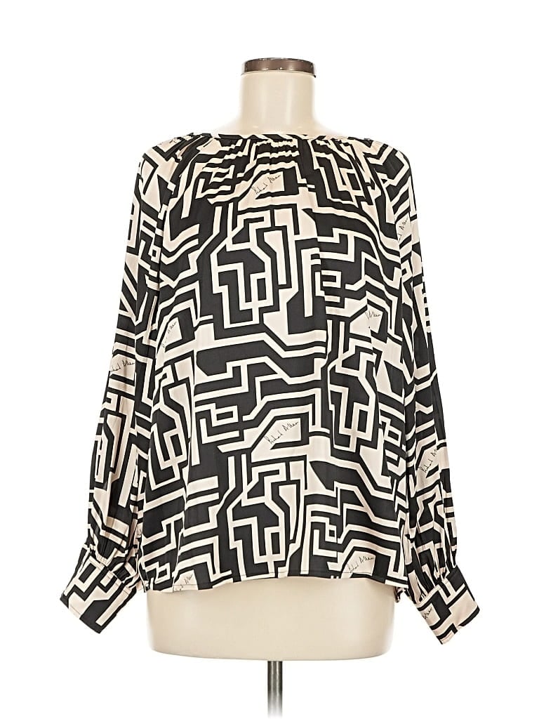 Pre-owned H&m Long Sleeve Blouse In Black