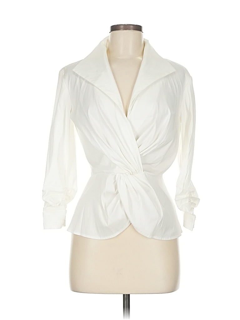 Pre-owned Tadashi Shoji 3/4 Sleeve Blouse In White