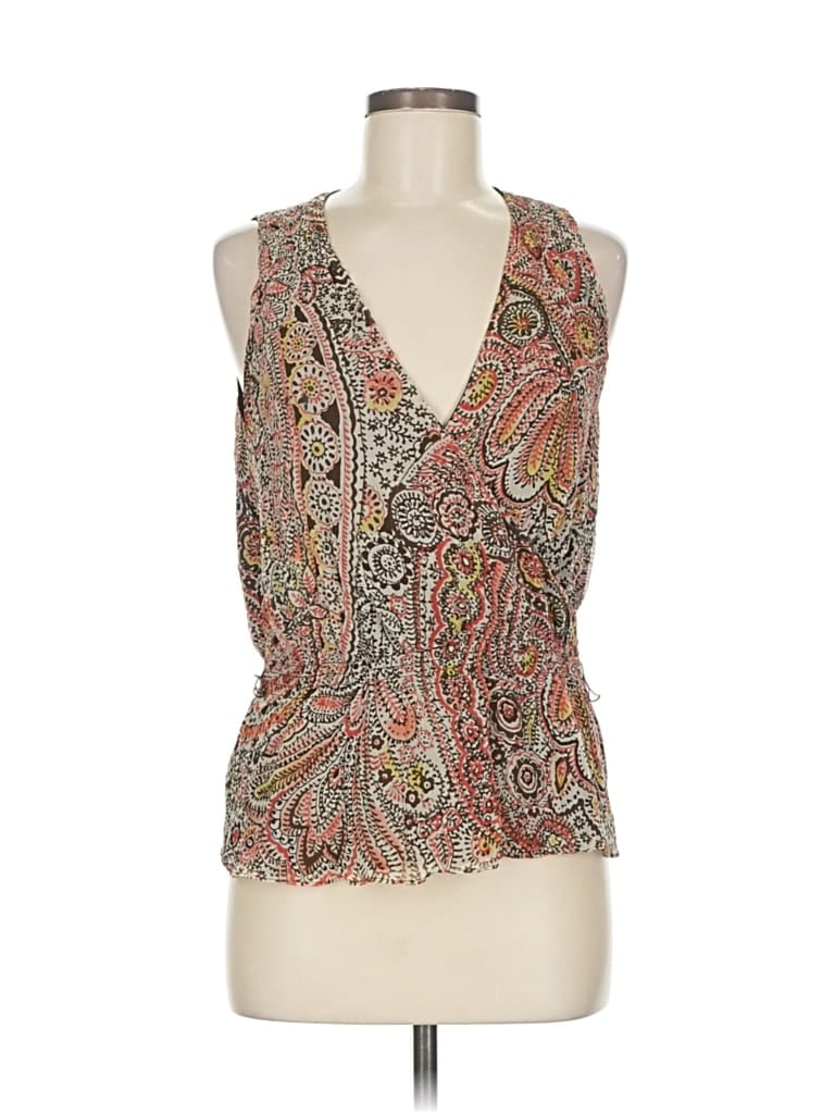 Pre-owned Ann Taylor Sleeveless Blouse In Brown