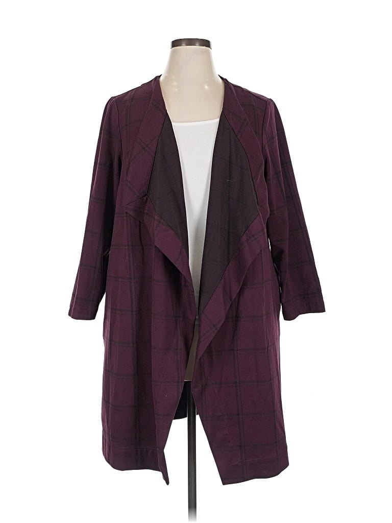 Pre-owned Lane Bryant Coat In Burgundy