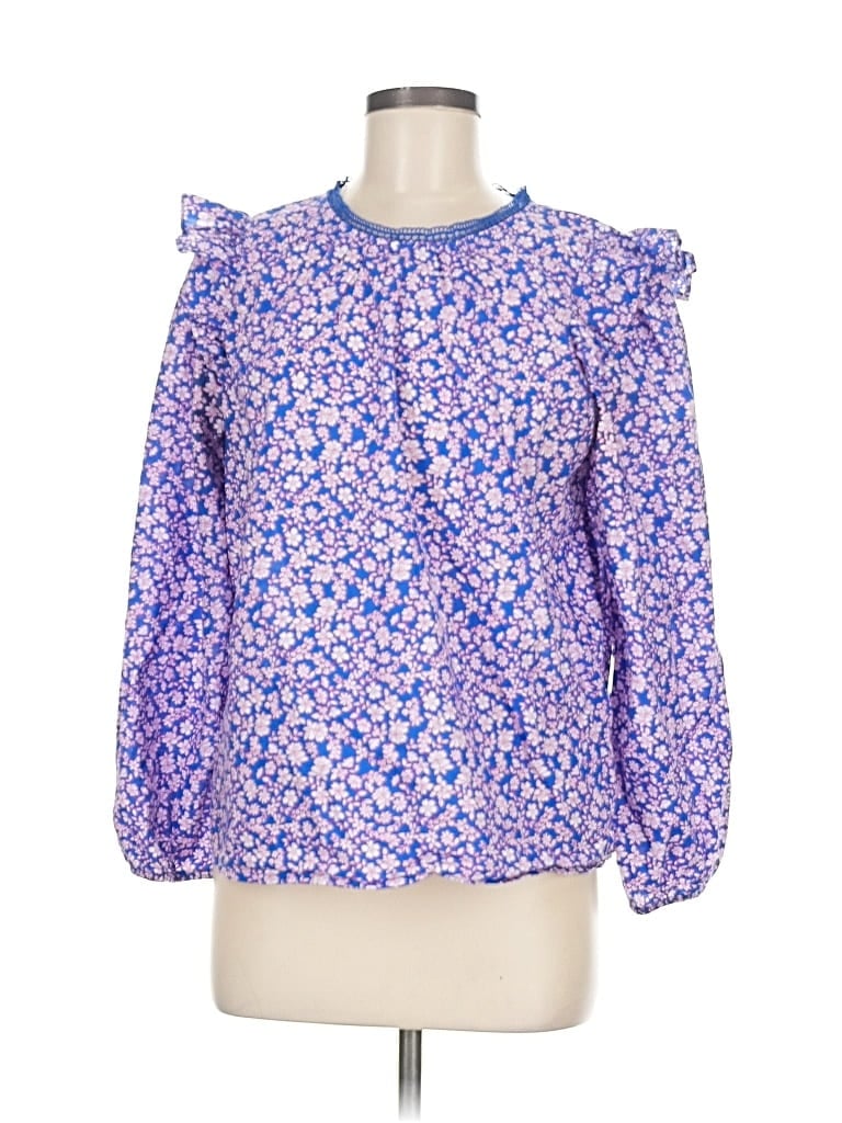 Pre-owned J.crew Factory Store 3/4 Sleeve Blouse In Purple