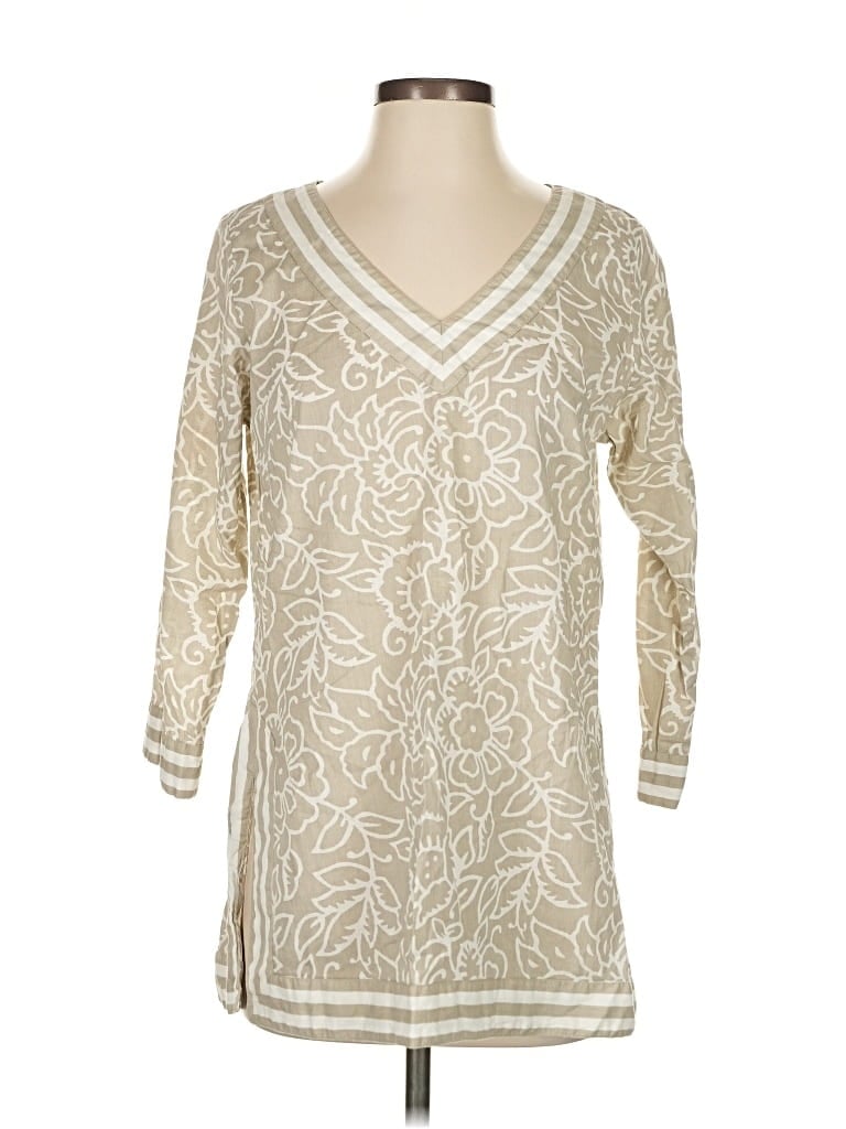 Pre-owned Gretchen Scott Designs 3/4 Sleeve T-shirt In Brown