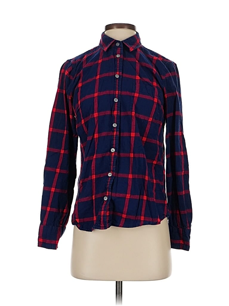 Pre-owned J.crew Factory Store Long Sleeve Button Down Shirt In Red