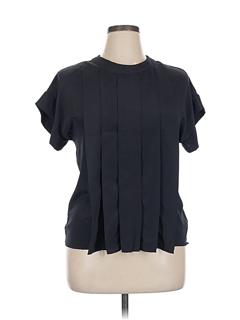 Pre-owned Assorted Brands Short Sleeve Blouse In Black