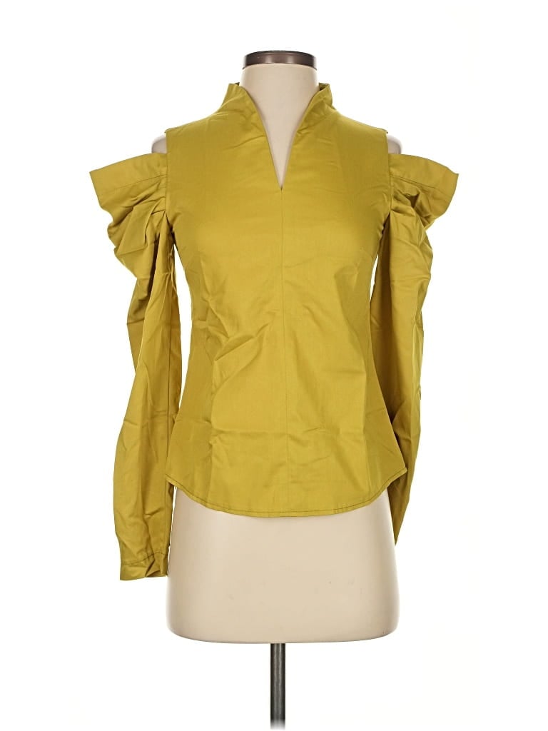 Pre-owned Julia Allert 3/4 Sleeve Blouse In Yellow