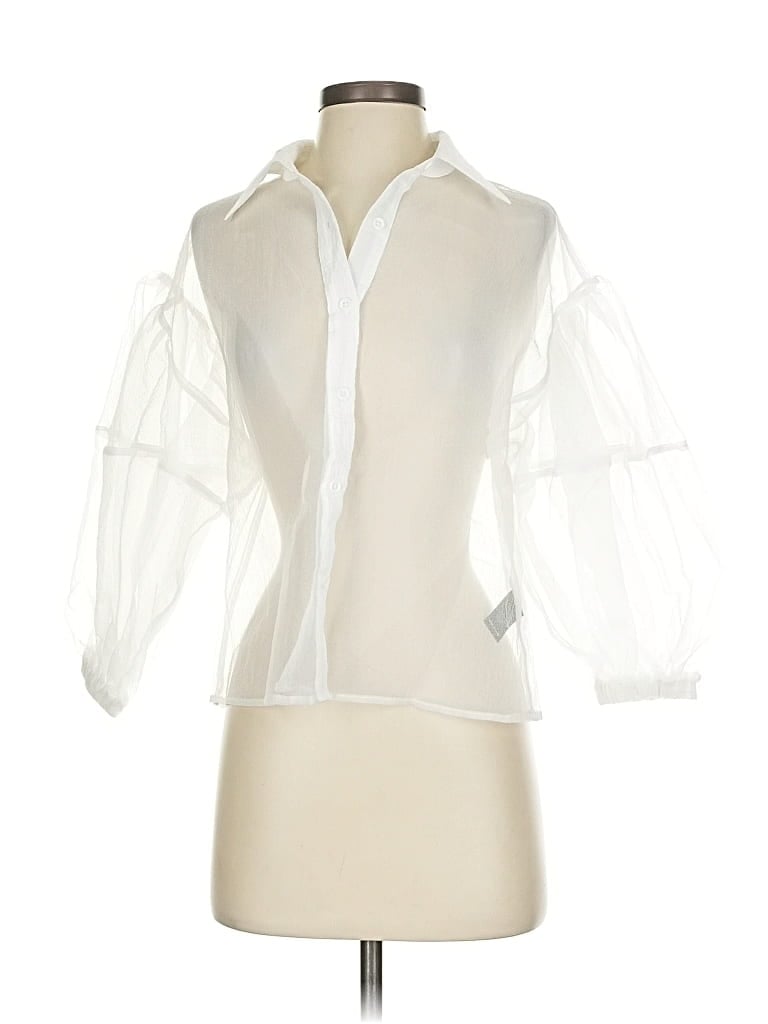 Pre-owned Cynthia Rowley 3/4 Sleeve Blouse In White