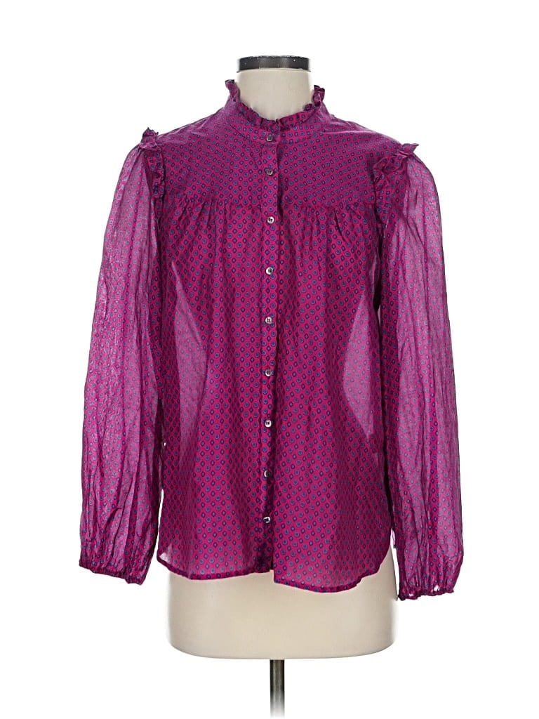 Pre-owned Xirena Long Sleeve Blouse In Purple