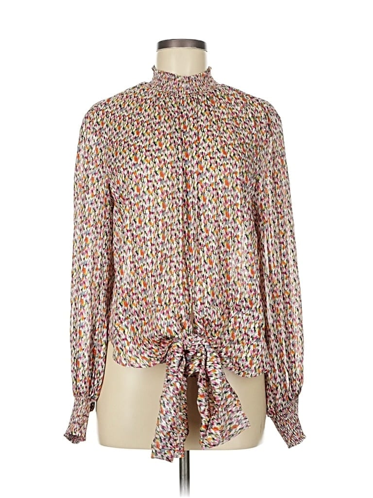 Pre-owned Maison D' Amelie Long Sleeve Blouse In Brown