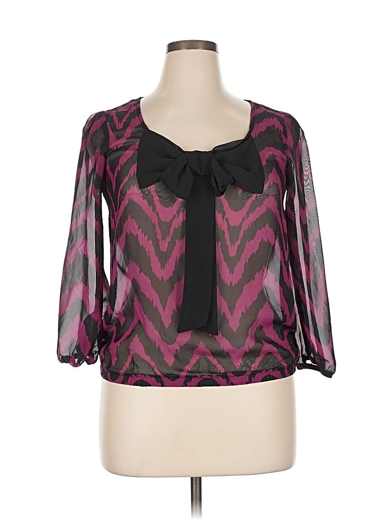 Pre-owned Iz Byer 3/4 Sleeve T-shirt In Pink