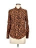 Rails Animal Print Orange Long Sleeve Blouse Size M - photo 1