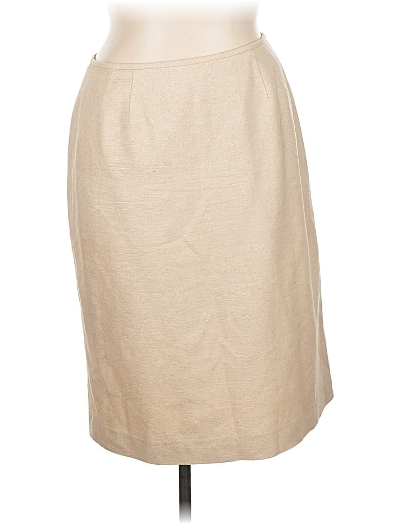 KASPER Pre-owned Silk Skirt In Brown
