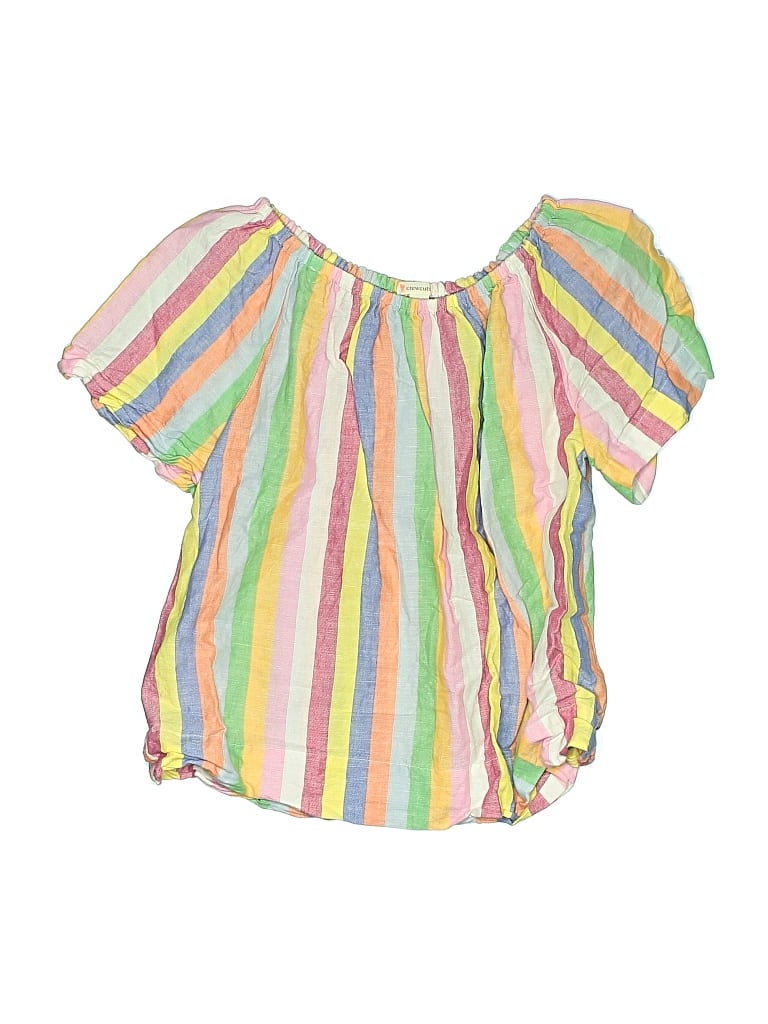 Pre-owned Crewcuts Kids' Short Sleeve Blouse In Yellow