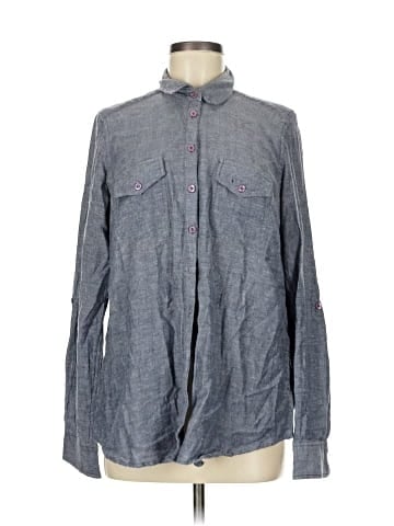 Topshop Long Sleeve Button-Down Shirt (view 1)