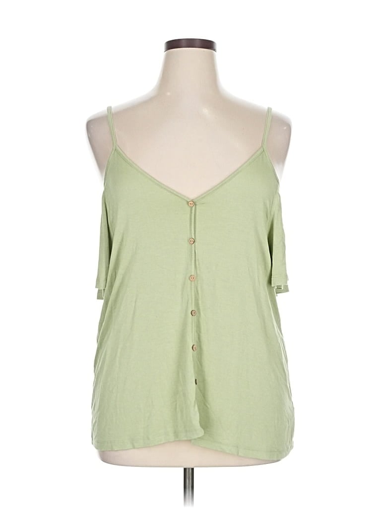 Pre-owned Ambiance Sleeveless Top Green Sweetheart Neckline Tops