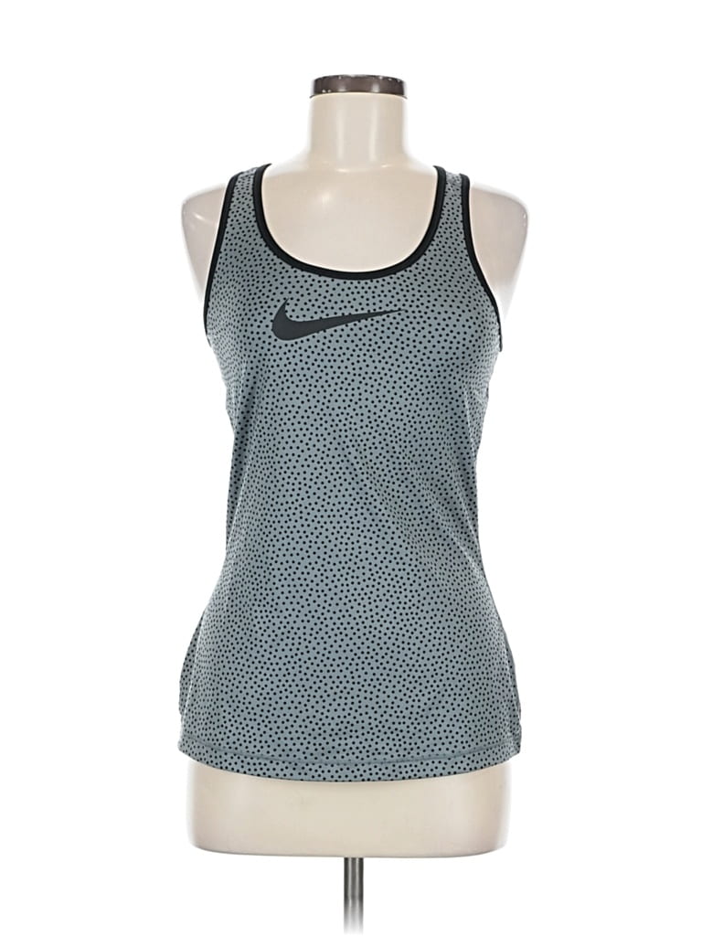 Pre-owned Nike Tank Top Blue Halter Neckline Tops