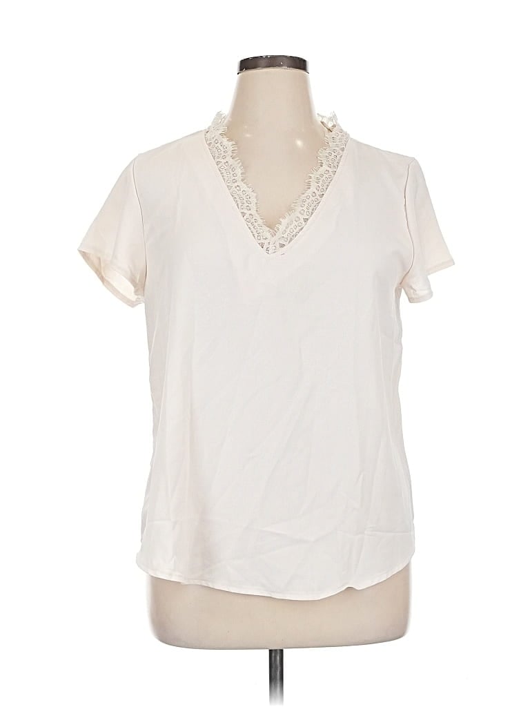 UNBRANDED Pre-owned Short Sleeve Blouse In White