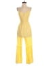 Sincerely Jules 100% Rayon Solid Yellow Jumpsuit Size S - photo 1