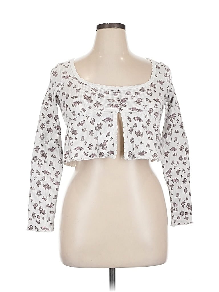 Pre-owned Kirious 3/4 Sleeve Top White Sweetheart Neckline Tops