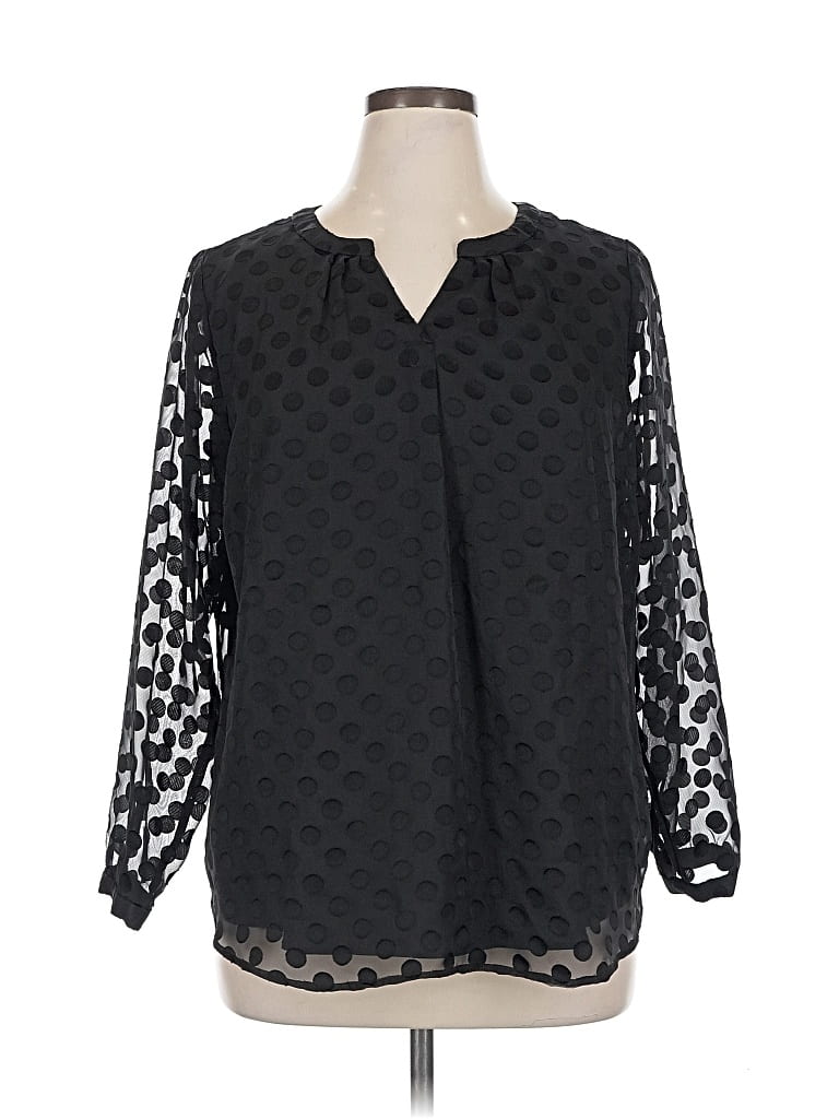 Pre-owned Talbots Long Sleeve Blouse In Black
