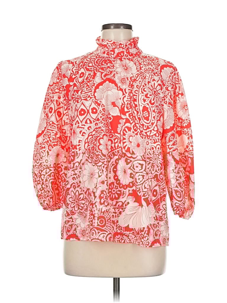 Pre-owned Assorted Brands 3/4 Sleeve Blouse In Red