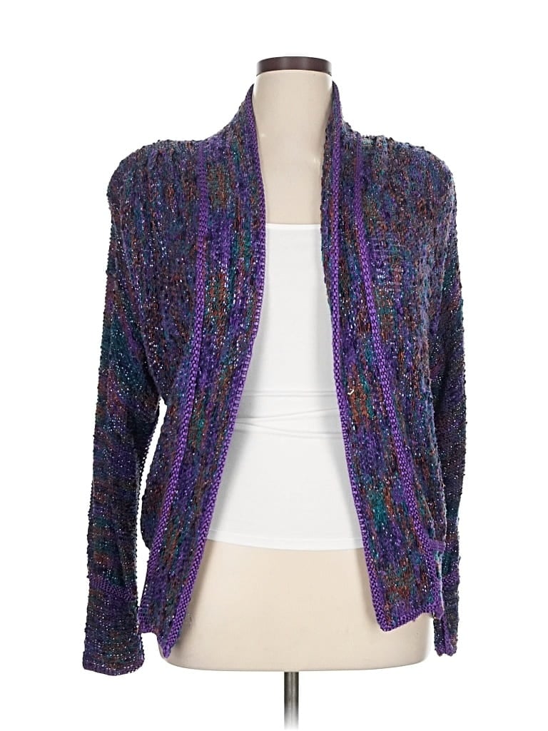Pre-owned Assorted Brands Cardigan Sweater In Purple