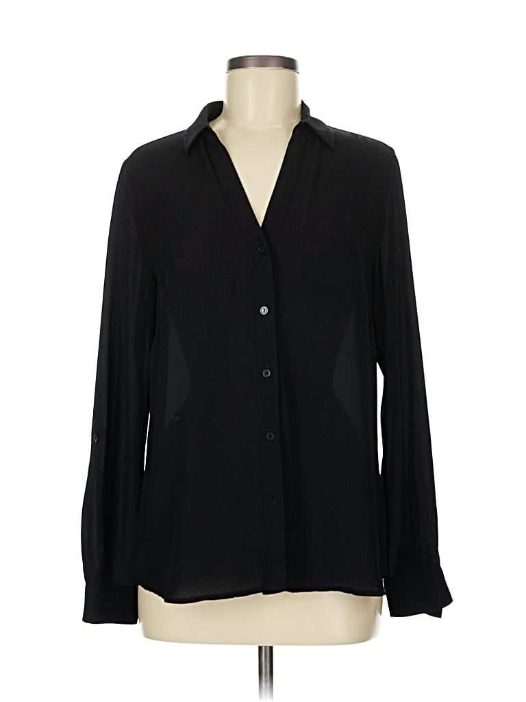 Pre-owned The Limited Long Sleeve Blouse In Black