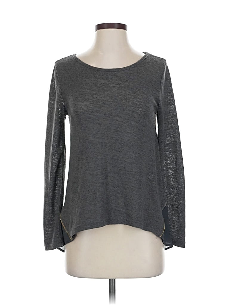 Pre-owned Ya Los Angeles Long Sleeve Top Gray Boatneck Tops