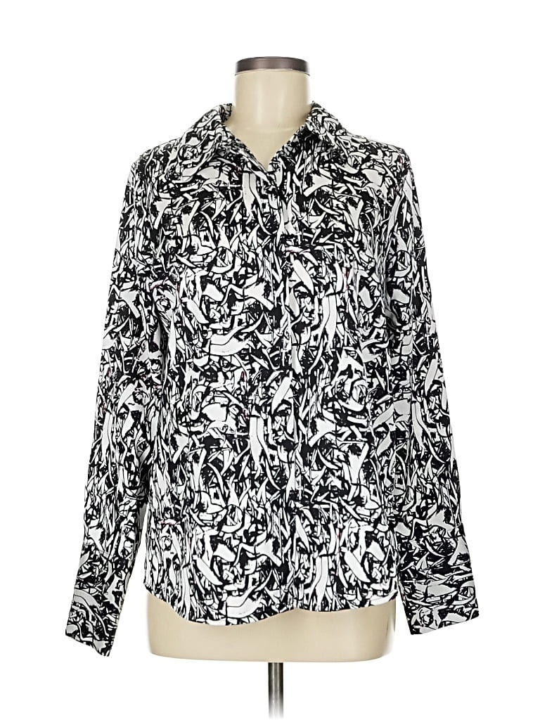 HALOGEN Pre-owned Long Sleeve Blouse In Silver