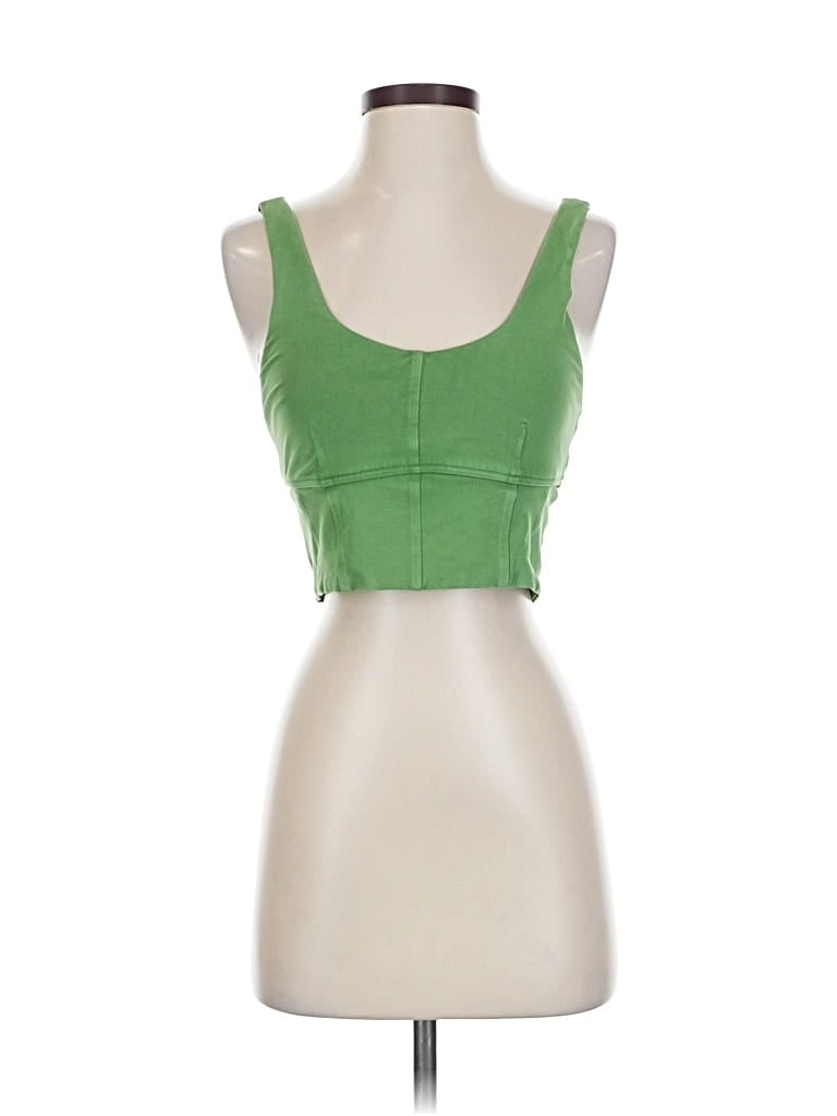 Pre-owned Offline By Aerie Tank Top Green Strapless Neckline Tops