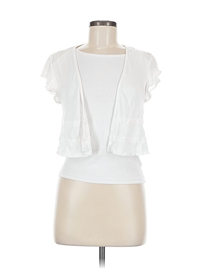 Pre-owned Kimchi Blue Short Sleeve Top White Sweetheart Neckline Tops