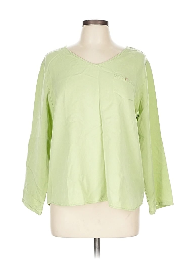 Pre-owned Soft Surroundings 3/4 Sleeve Blouse In Green