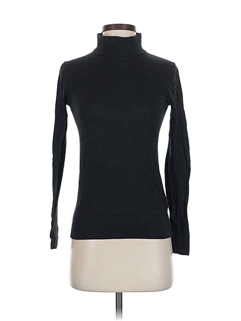 JOAN VASS NEW YORK Pre-owned Long Sleeve Top Black Turtleneck Tops