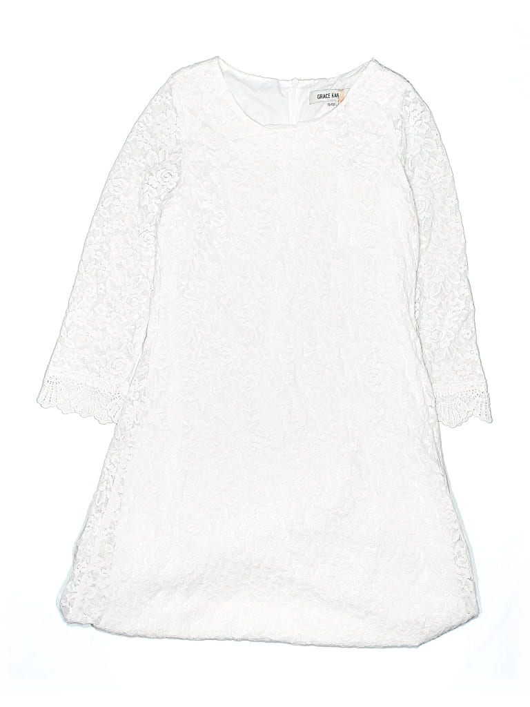 Pre-owned Grace Karin Kids' Dress In White