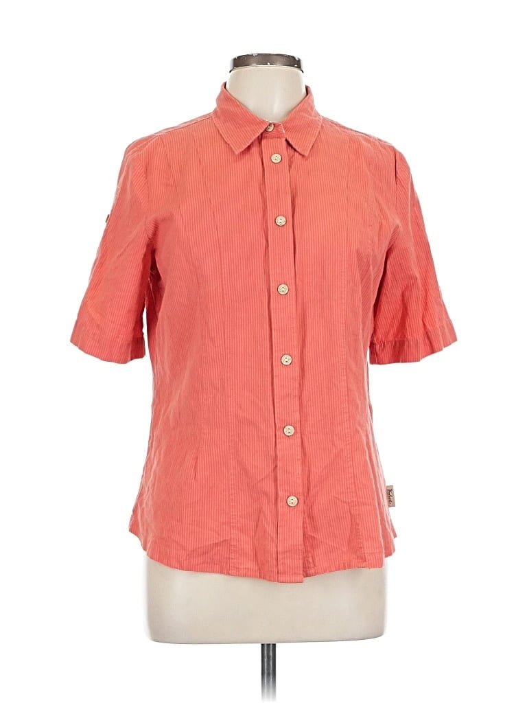 Pre-owned Woolrich Short Sleeve Button Down Shirt In Orange