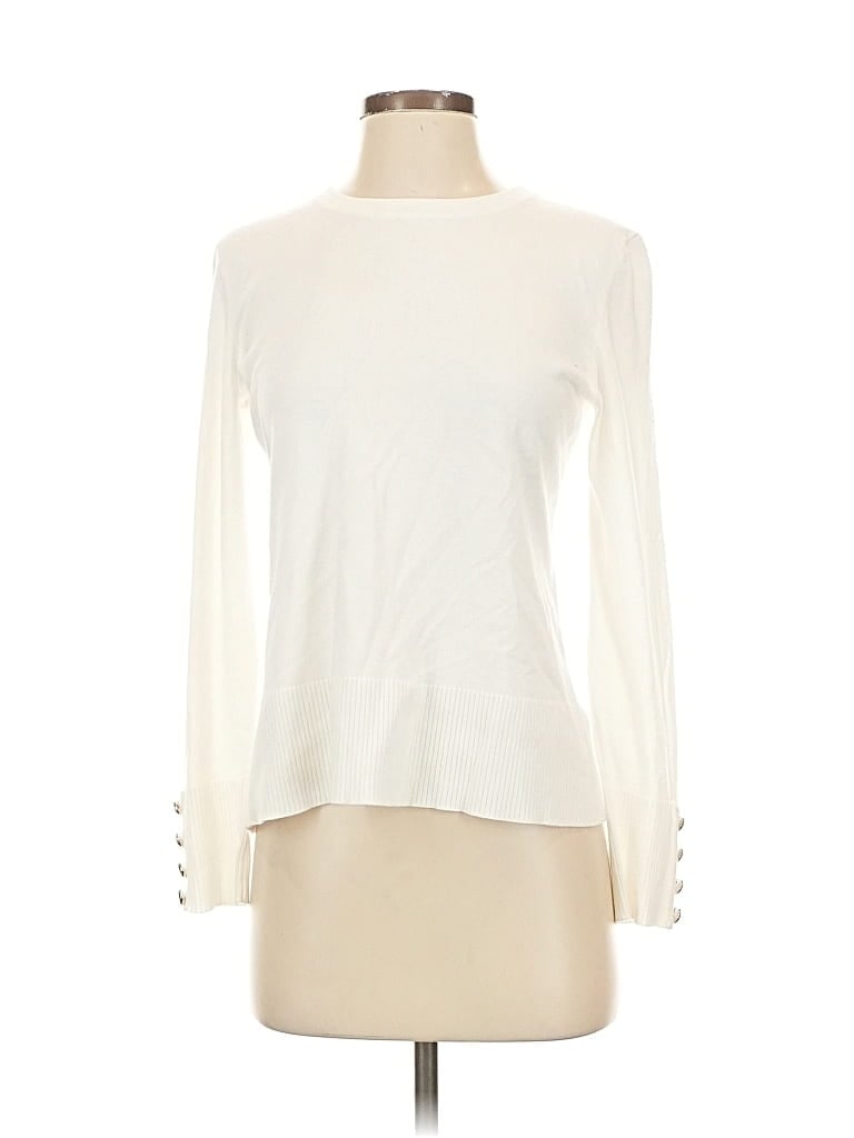 Pre-owned Investments Cardigan Sweater In White