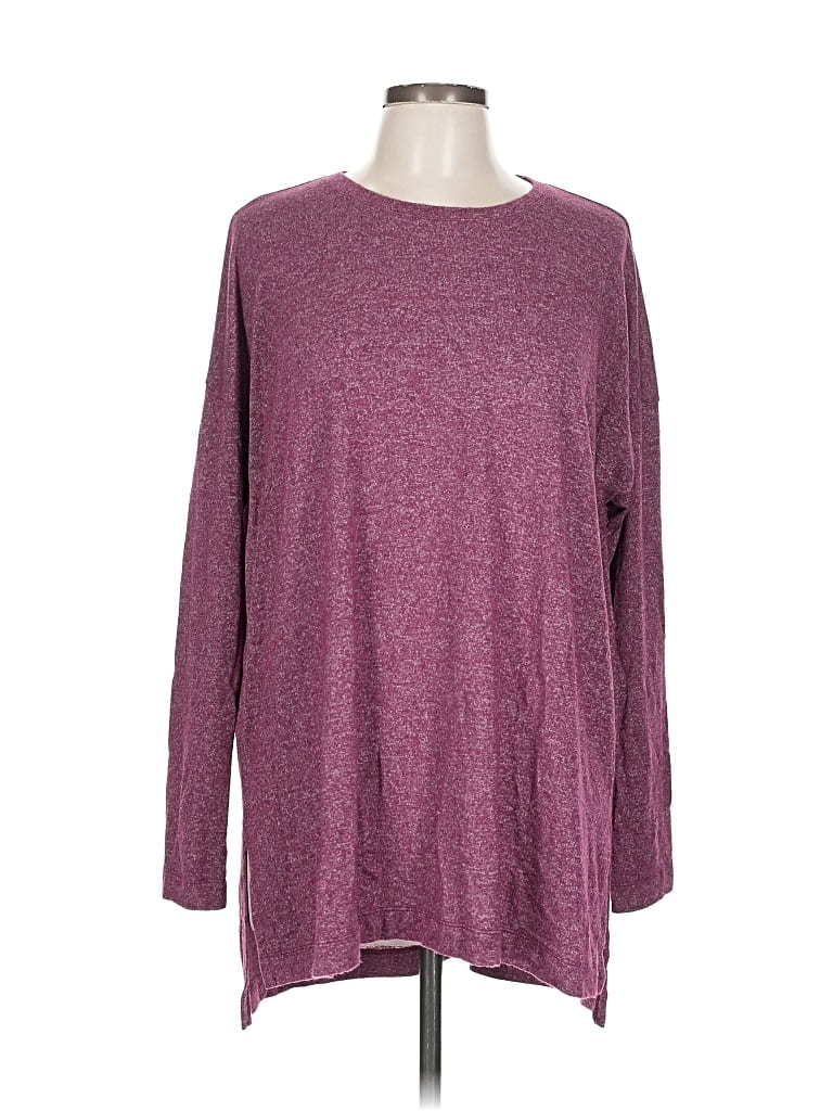 Pre-owned Ann Taylor Loft Long Sleeve T-shirt In Burgundy