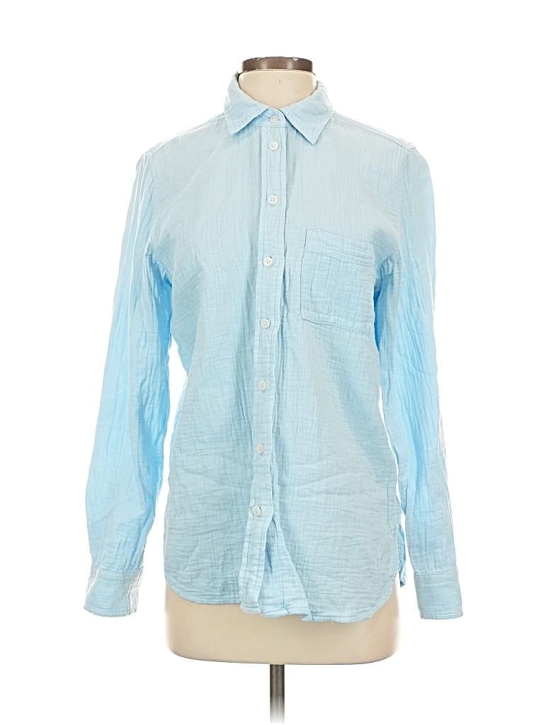 Pre-owned J.crew Factory Store Long Sleeve Button Down Shirt In Blue