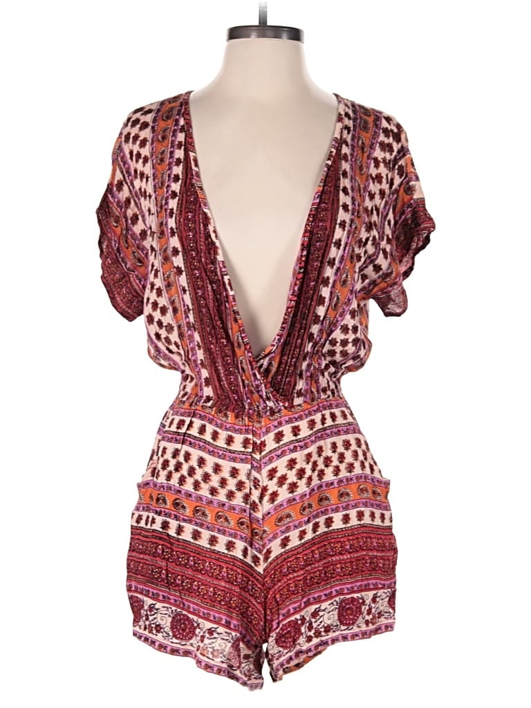 Pre-owned Angie Romper In Burgundy