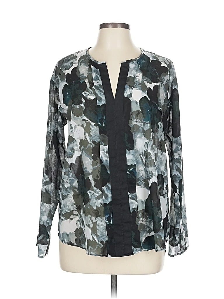 Pre-owned Simply Vera Vera Wang Long Sleeve Blouse In Black