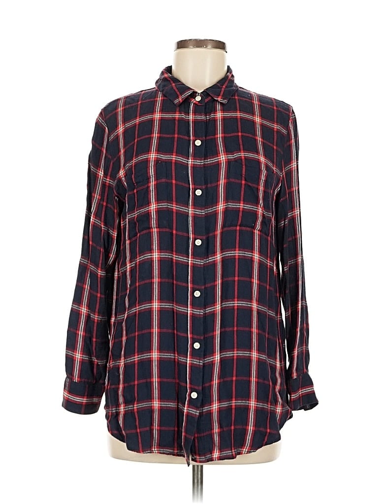 Pre-owned Banana Republic Factory Store Long Sleeve Button Down Shirt In Red