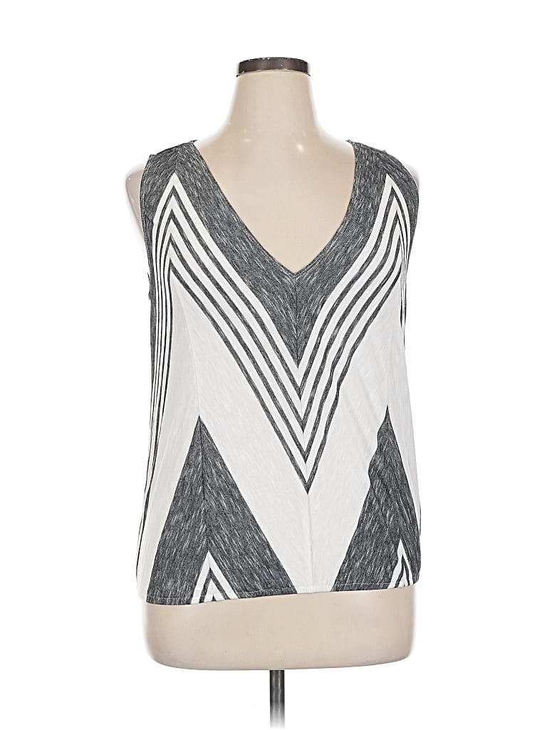Pre-owned Max Studio Tank Top Silver Plunge Neckline Tops
