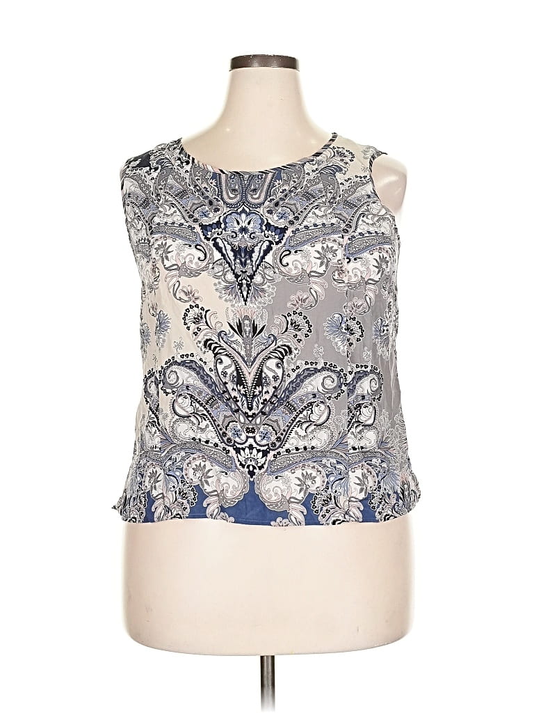 Pre-owned Assorted Brands Sleeveless Blouse In Silver