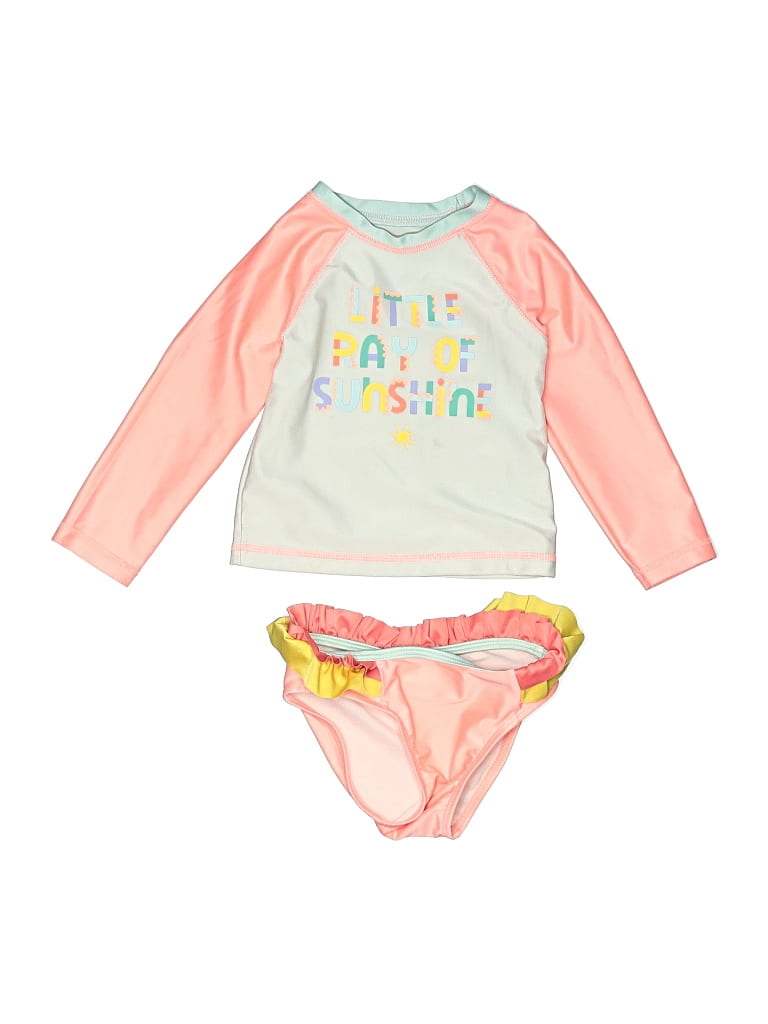 Pre-owned Cat & Jack Kids' Two Piece Swimsuit In Pink