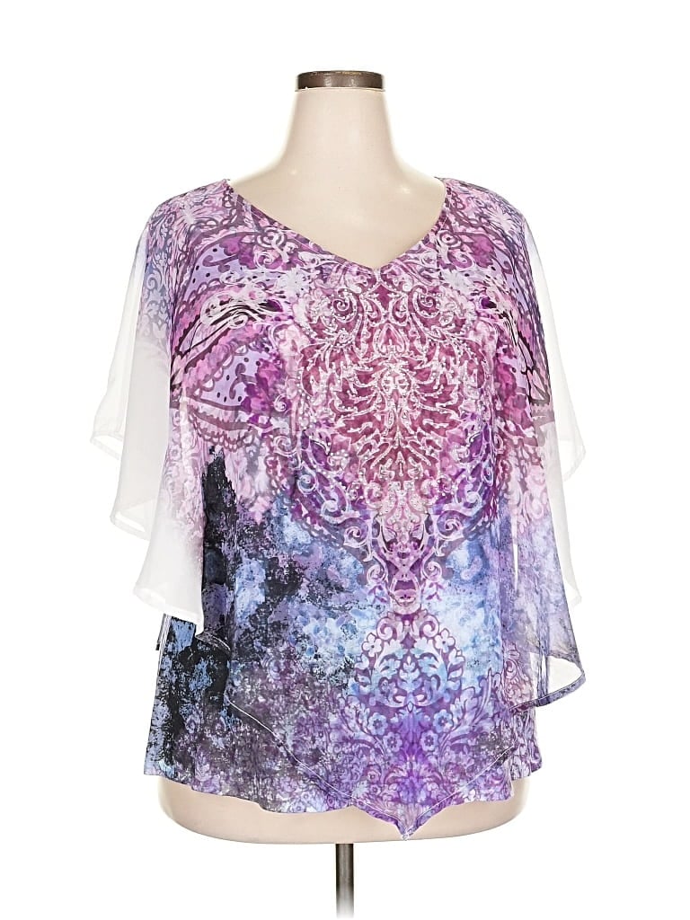 Pre-owned Db Established 1962 3/4 Sleeve Blouse In Purple