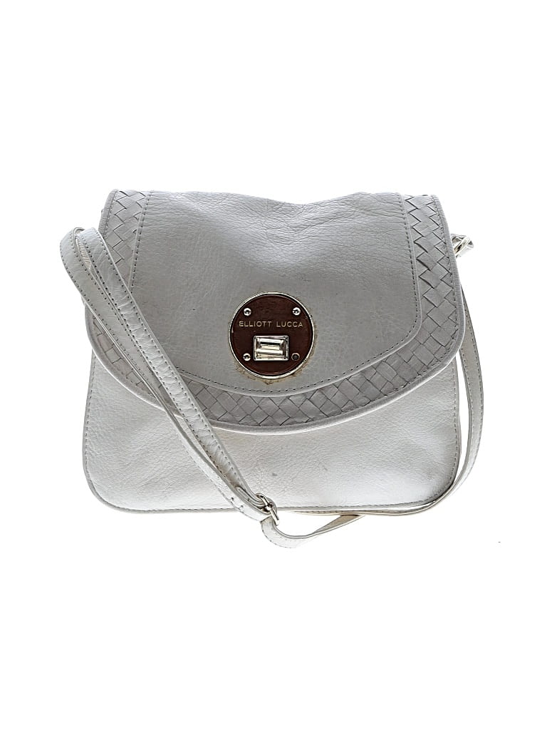 Pre-owned Elliott Lucca Leather Crossbody Bag In White