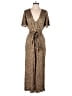 Greylin 100% Rayon Animal Print Gold Jumpsuit Size S - photo 1